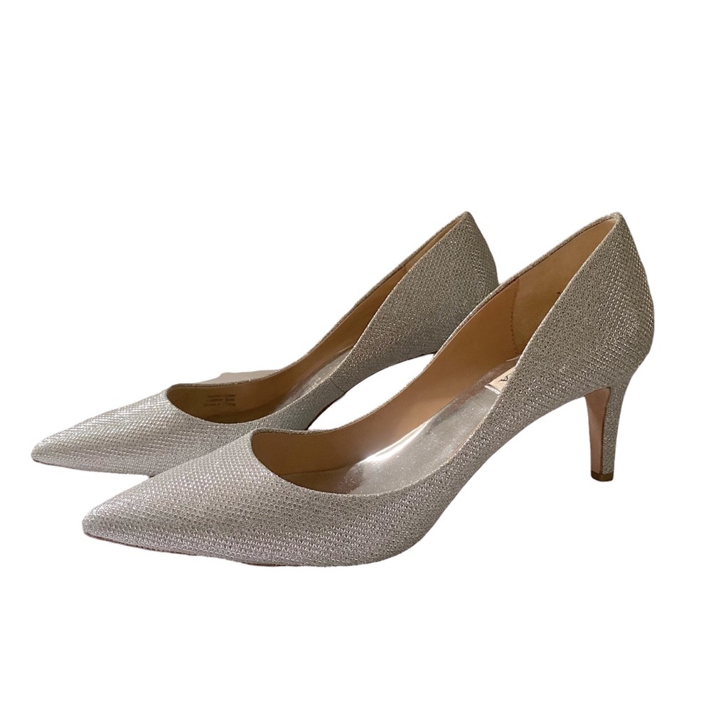 Badgley Mischka - Silver Sparkle Platform Pump Heels  9.5